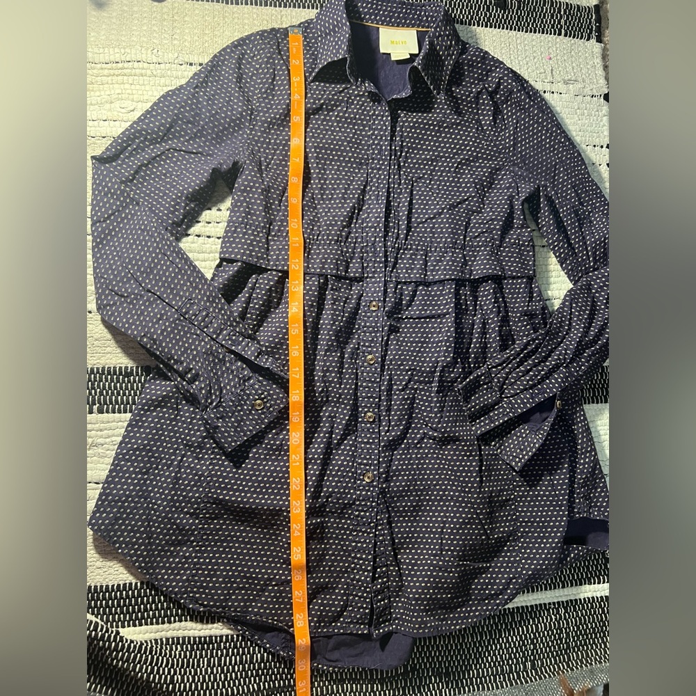 Anthropologie MAEVE Polka Dot Button-Up Women's Top - Picture 3 of 4